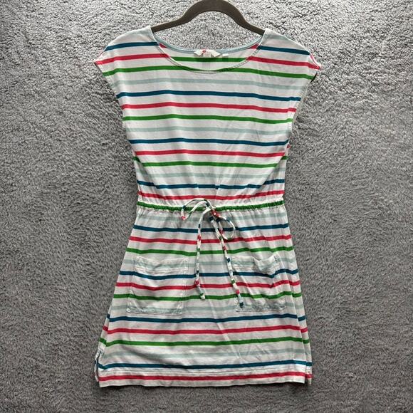 Boden Women's XS Striped Dress Tie Waist Short Sleeves Cotton Blend Casual Fun - Picture 1 of 9